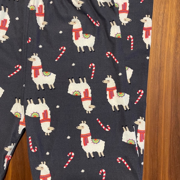 Llama & Candy Cane Leggins-OS but more like Med-Large) - Picture 2 of 4